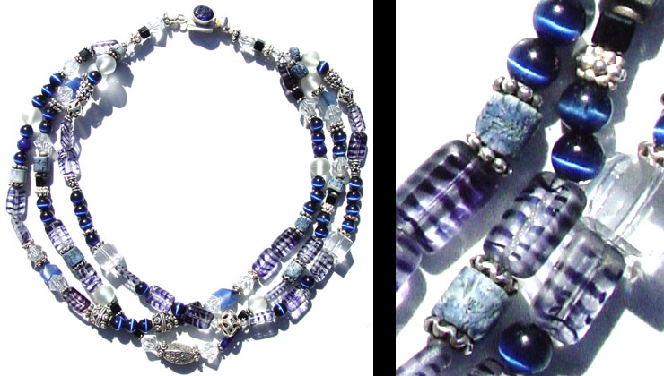 Venetian & Chech Glass, Lapis, Bali Silver Beads