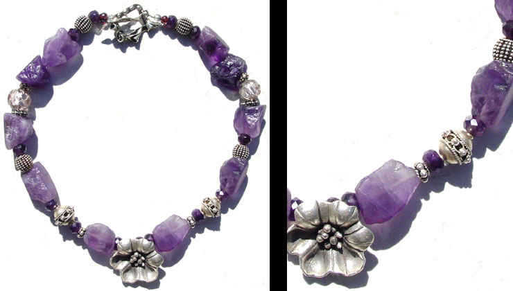 Amethyst & Bali Silver Beads